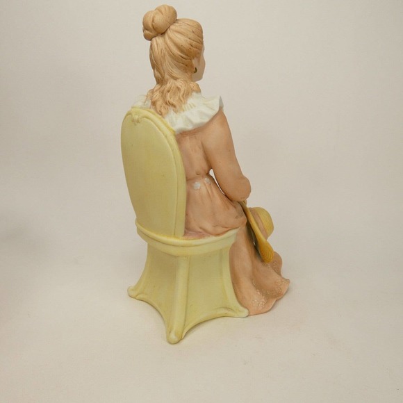 Homco # 1439 Courtney's Dream Porcelain Bisque Lady in Chair Figurine 6.5" SEJ&5 - Picture 4 of 16